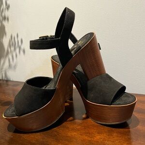 Mix No. 6 Black and Brown Platform Heels